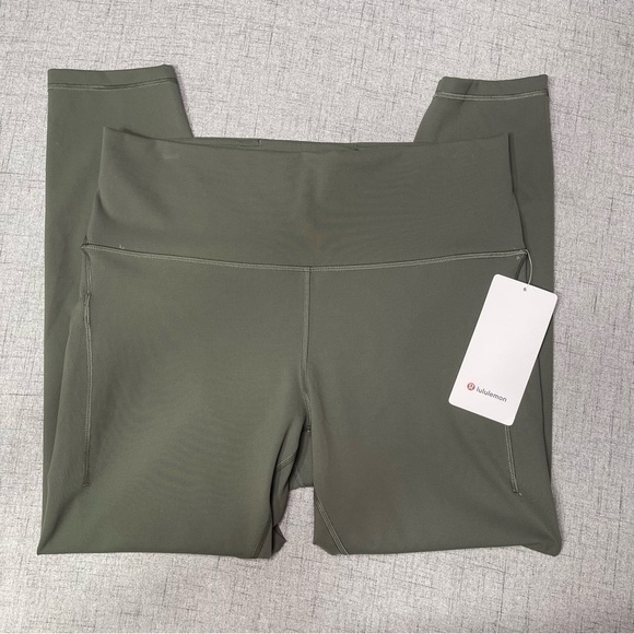 Lululemon Wunder Train High Rise Tights Pants Pockets Leggings Army Green 14 NWT - Picture 5 of 11
